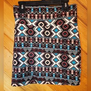 Charlotte Russe small pink, blue, black, white gray Geometric Womens mini skirt